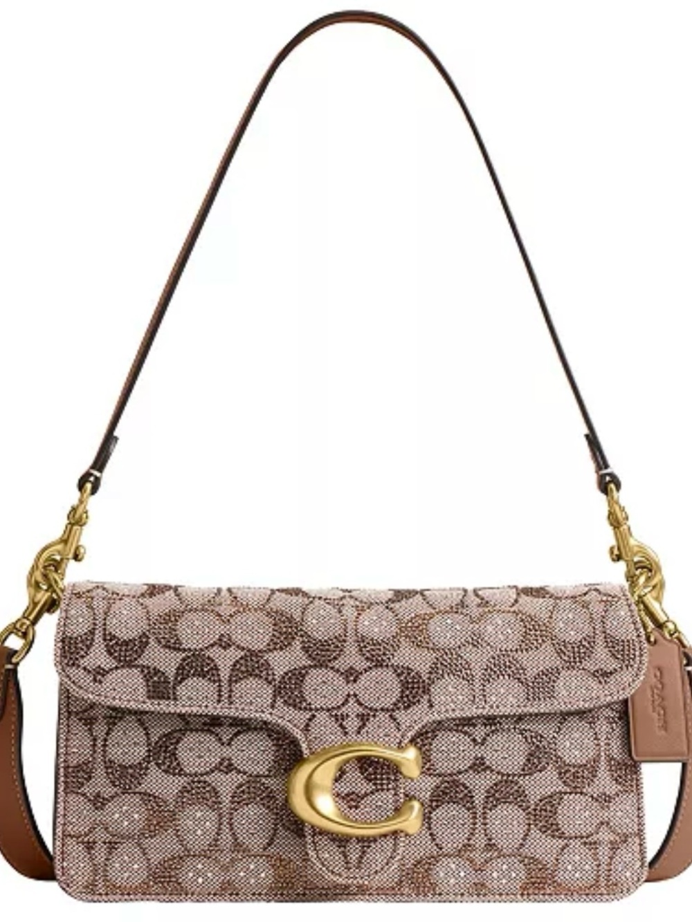 Coach Tabby Medium Crystal Signature Jacquard Shoulder Bag 26